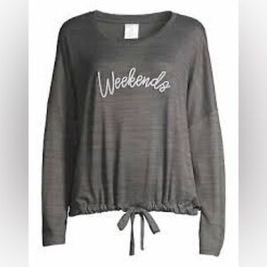 Secret Treasures Cinch Waist Tie Sleep Lounge Top Charcoal Size Small